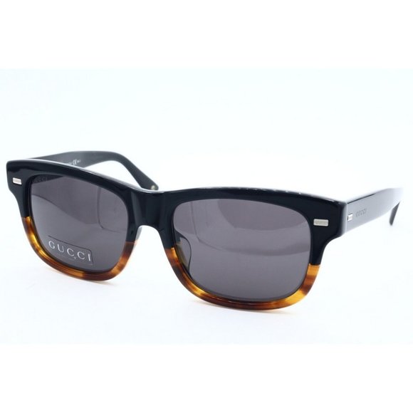 New Authentic Gucci GG 1085/F/S OHQY1 Black/Havana Square Sunglasses Gray (A) - Picture 1 of 6